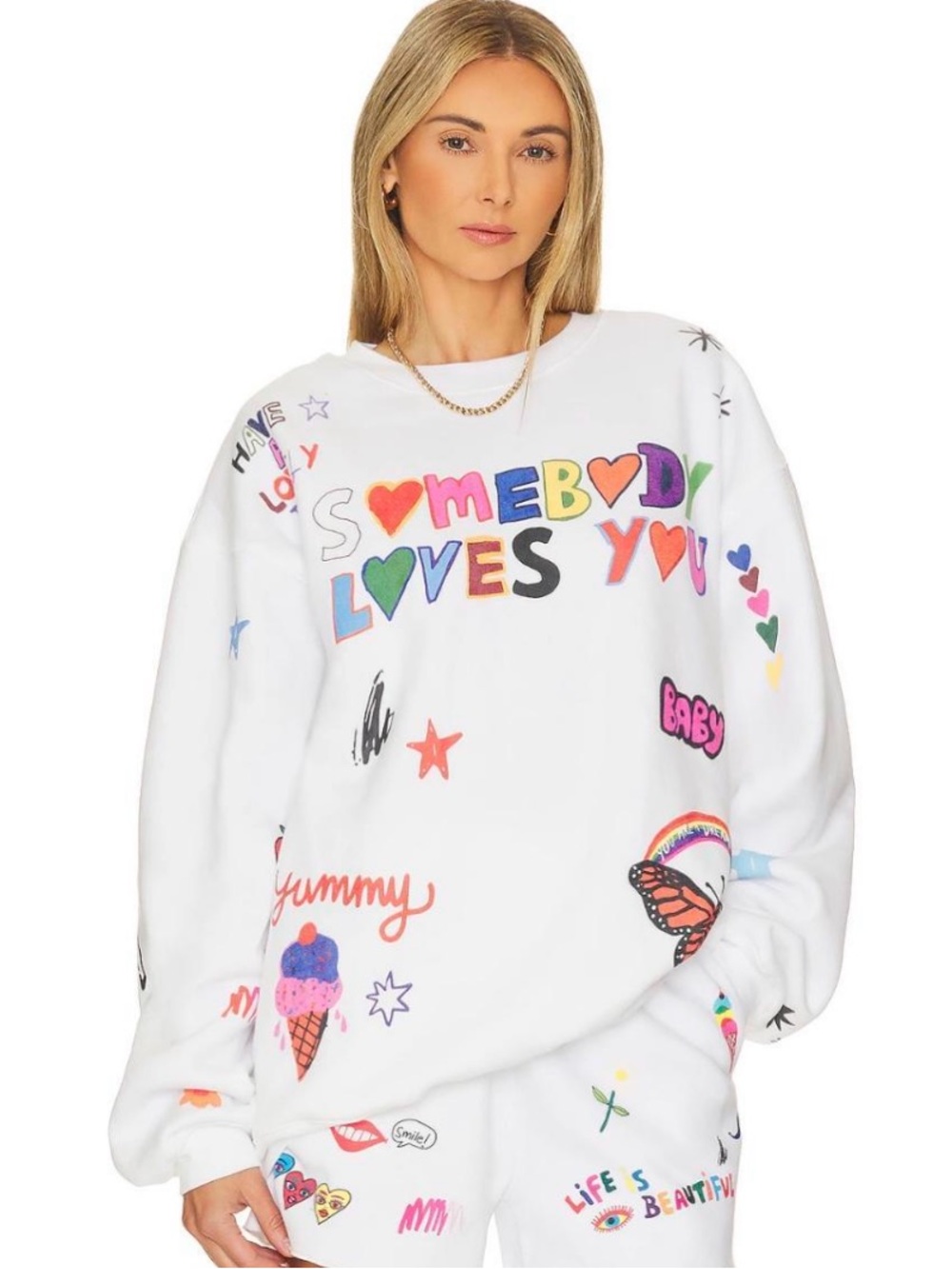 MAYFAIR GROUP SOMEBODY LOVES YOU SWEATSHIRT OS